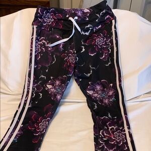 Avia Black and Purple Floral Leggings